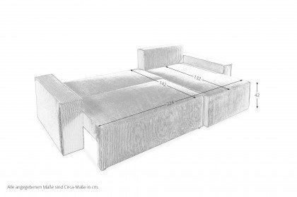 Wolgast-SO330 von Sun Garden - Schlafsofa in Cord natur