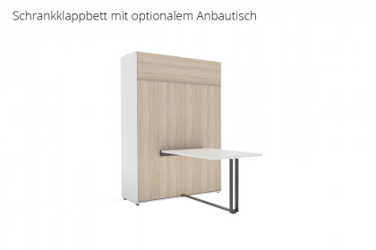 loop von Rudolf - Raumsparbett hoch mit Bettkasten & Ablage weiß - Esche