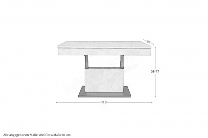 Lift von Mäusbacher - Couchtisch in Asteiche/ Schwarz, höhenverstellbar