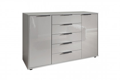 Parma von Wiemann - Kommode kieselgrau mit Glasfront