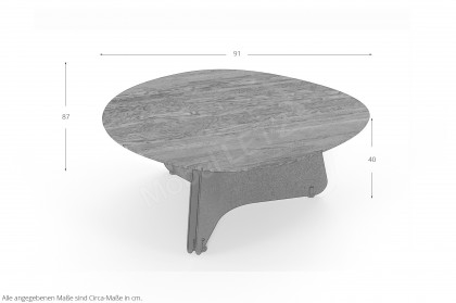 Maona von Bretz - Couchtisch Eiche Meteor/ black onyx