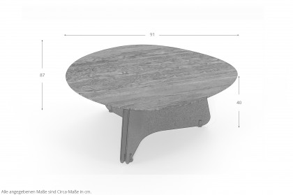 Maona von Bretz - Couchtisch amerikanischer Nussbaum/ black onyx