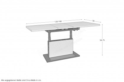Lift von Mäusbacher - Couchtisch ausziehbar in Weiß supermatt/ Schwarz