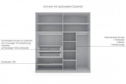 Parma von Wiemann - Kleiderschrank Glas champagner ca. 200 cm breit