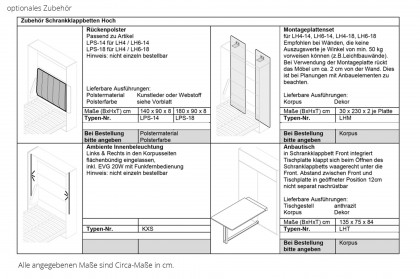 loop von Rudolf - Schrankklappbett 180x200 cm Kurztiefe cotton - Wildeiche