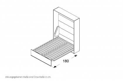 loop von Rudolf - Schrankklappbett 180x200 cm Kurztiefe cotton - Wildeiche