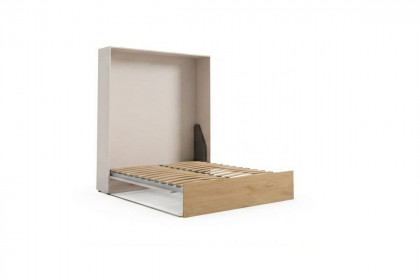 loop von Rudolf - Schrankklappbett 180x200 cm Kurztiefe cotton - Wildeiche