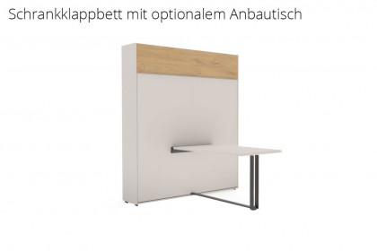 loop von Rudolf - Schrankklappbett 180x200 cm Kurztiefe cotton - Wildeiche