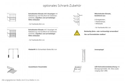 Parma von Wiemann - 4-türiger Schrank mit Glasfront und Querriegel