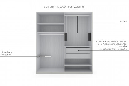 Parma von Wiemann - 4-türiger Schrank mit Glasfront und Querriegel