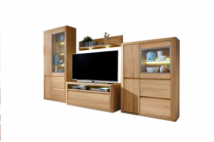 Korsika von IDEAL Möbel - Wohnwand 02 Kernbuche/ Schiefer