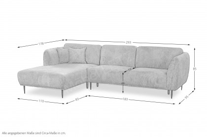 Kelmis von Grant Factory - Ecksofa links grau