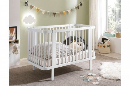 Peppini von POL Power - Babybett Fichte weiß inklusive Kinderbett-Umbau