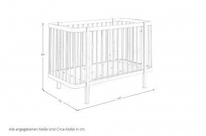 Peppini von POL Power - Babybett Fichte weiß inklusive Kinderbett-Umbau