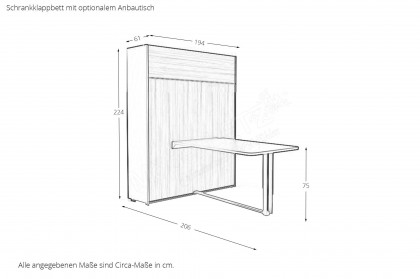 loop von Rudolf - Schrankbett mit Bettkasten & Ablage Eiche - schiefergrau