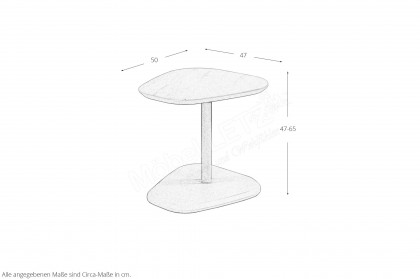 1721 von Vierhaus - Beistelltisch in Seidengrau/ Calvia Stein
