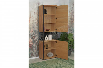 Andra-living von SCHÖNER WOHNEN - Vitrine S776 Eiche rustico/ anthrazit
