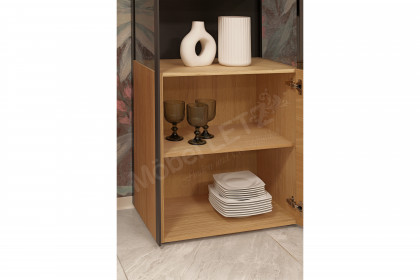 Andra-living von SCHÖNER WOHNEN - Vitrine S776 Eiche rustico/ anthrazit