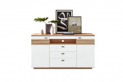 Fresno von Wohnconcept - Sideboard weiß, Artisan Eiche