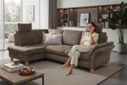 Luana von Sit & More - Polstersofa links fango
