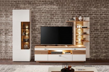 Fresno von Wohnconcept - Wohnwand 83 in Weiß, Artisan Eiche