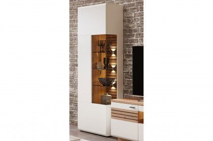 Fresno von Wohnconcept - Wohnwand 83 in Weiß, Artisan Eiche