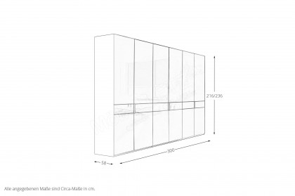 Parma von Wiemann - Schrank Front Champagner-Glas mit Querriegel