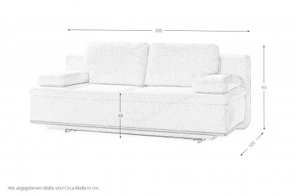 Brooklyn-Sleep von Restyl - Schlafsofa mit Bettkasten hellcreme