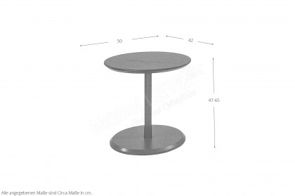 1723 von Vierhaus - Beistelltisch oval in Anthrazit Nero