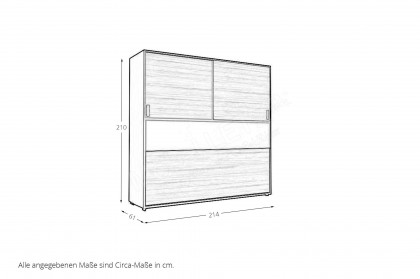 loop von Rudolf - Schrankklappbett quer mit Aufsatz schiefergrau - Nussbaum