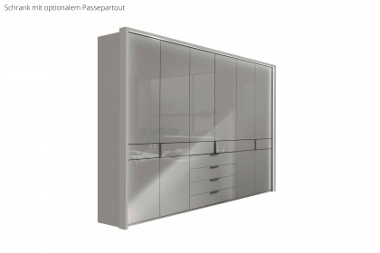Parma von Wiemann - Kombischrank kieselgrau mit Glasfront