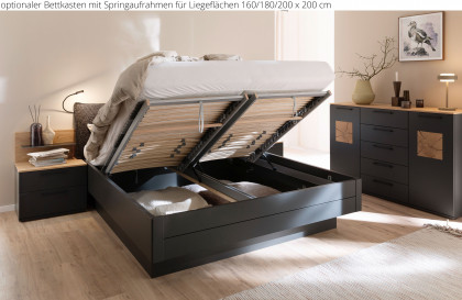 Multiline von SCHÖNER WOHNEN - Schlafzimmer-Einrichtung Lack basalt mit Quadrateinsätzen