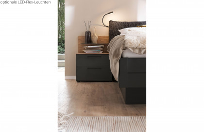 Multiline von SCHÖNER WOHNEN - Schlafzimmer-Einrichtung Lack basalt mit Quadrateinsätzen