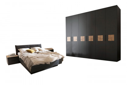 Multiline von SCHÖNER WOHNEN - Schlafzimmer-Einrichtung Lack basalt mit Quadrateinsätzen