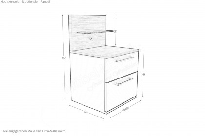 Multiline von SCHÖNER WOHNEN - Schlafzimmer-Einrichtung Lack basalt mit Quadrateinsätzen