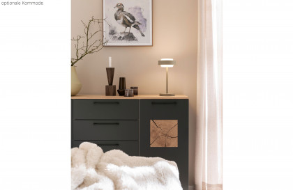 Multiline von SCHÖNER WOHNEN - Schlafzimmer-Einrichtung Lack basalt mit Quadrateinsätzen