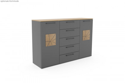 Multiline von SCHÖNER WOHNEN - Schlafzimmer-Einrichtung Lack basalt mit Quadrateinsätzen