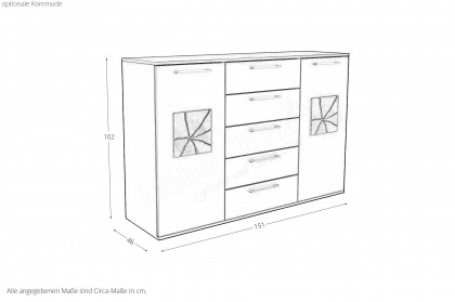 Multiline von SCHÖNER WOHNEN - Schlafzimmer-Einrichtung Lack basalt mit Quadrateinsätzen