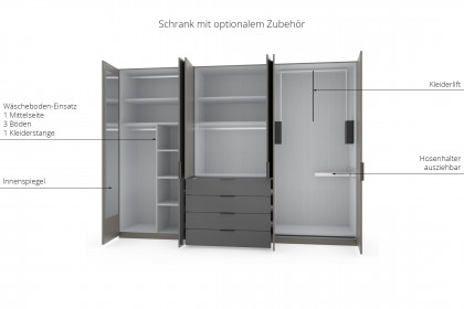 Parma von Wiemann - Funktionsschrank mit Glasfront havanna