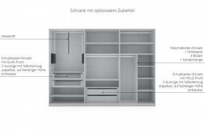 Parma von Wiemann - Schlafzimmer champagner mit Glasfronten