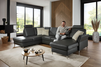PN-EM18013 von Polinova - Ledergarnitur Ausführung links anthrazit
