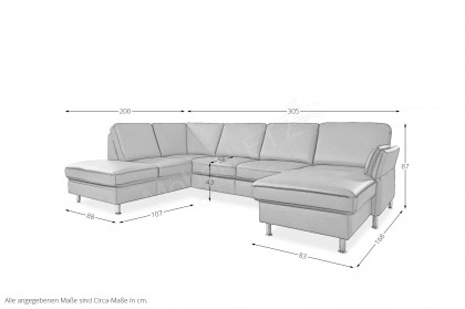 PN-EM18013 von Polinova - Ledergarnitur Ausführung links anthrazit