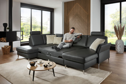 PN-EM18013 von Polinova - Ledergarnitur Ausführung links anthrazit