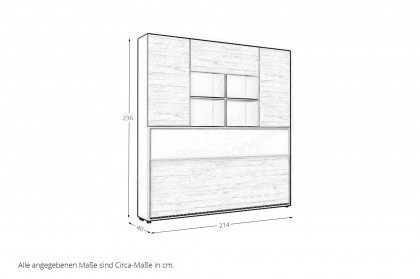 loop von Rudolf - platzsparendes Klappbett + Aufsatzschrank grau - Natureiche