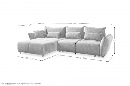 Amaro von Benformato - Polstergarnitur links grau-braun