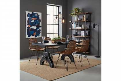 Black Smooth von SIT Möbel - Esstisch mit Eisengestell