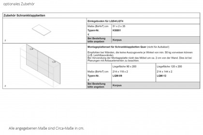 loop von Rudolf - Schrankklappbett quer mit Aufsatz ca. 40 cm tief