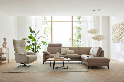 CL 500 von Erpo Polstermöbel - Ledersofa rechts taupe