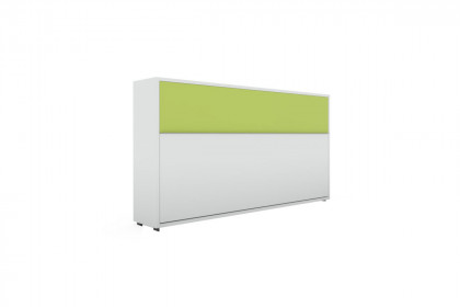 loop von Rudolf - Schrankklappbett quer ca. 40 cm tief alpinweiß - leuchtgrün