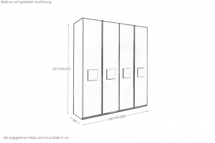 Multiline von SCHÖNER WOHNEN - 4-türiger Schrank Lack seidengrau